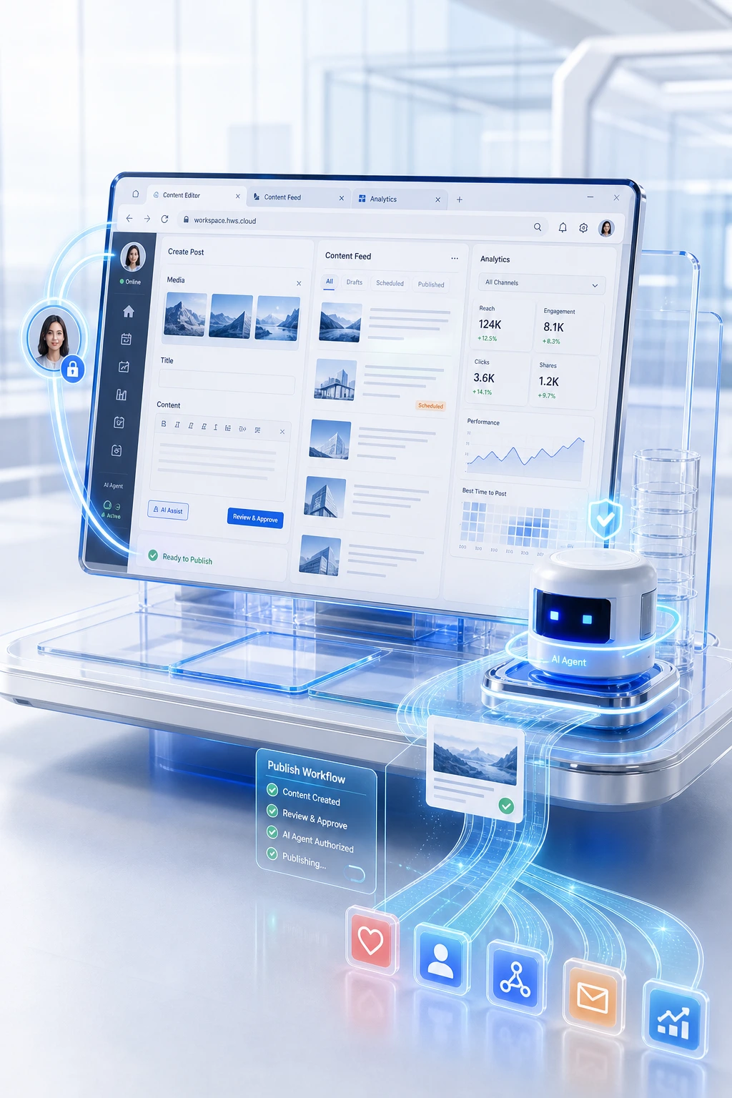 用户登录浏览器后授权 AI Agent 完成网页操作的在线电脑